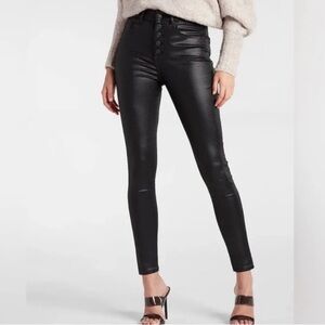 Express High-Rise Button Skinny Jeans with Buttons